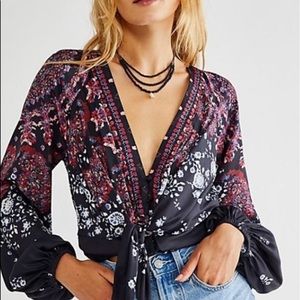 Gorgeous Free People Run Free Night Combo wrap topWomen's Size X-Small XS NWT